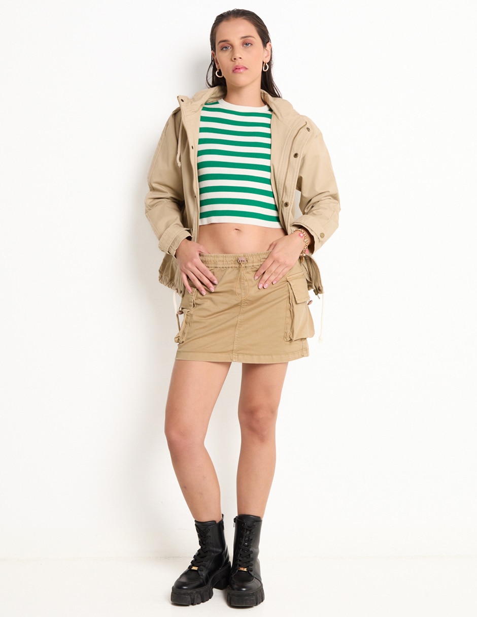 FALDA CORTO NON STOP, CH, KHAKI CLARO L