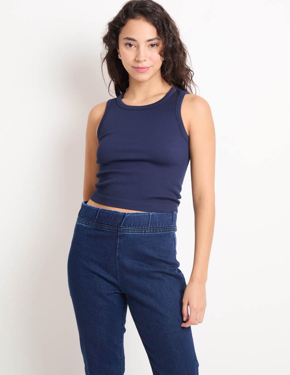 Top cuello redondo