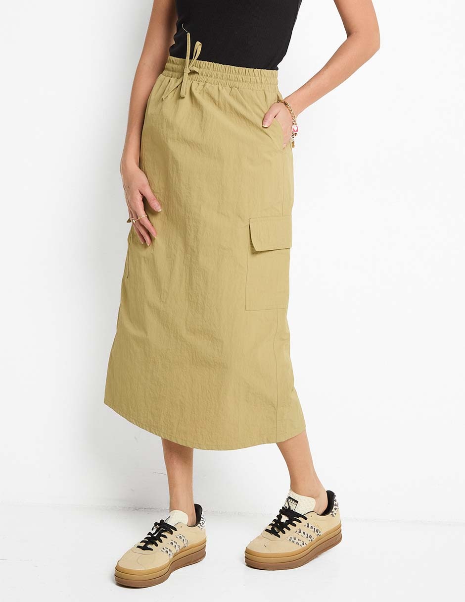 Falda crop cintura alta