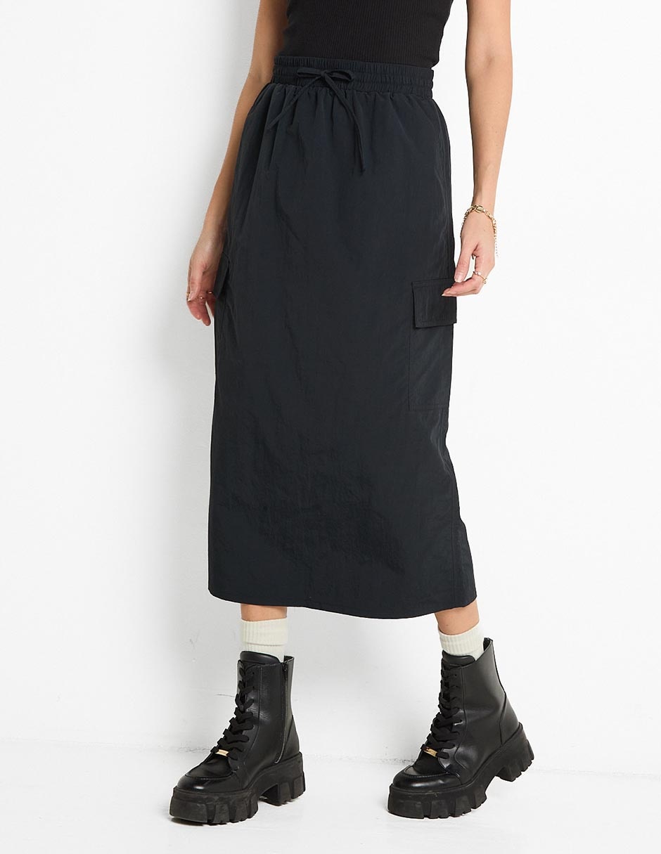 Falda crop cintura alta
