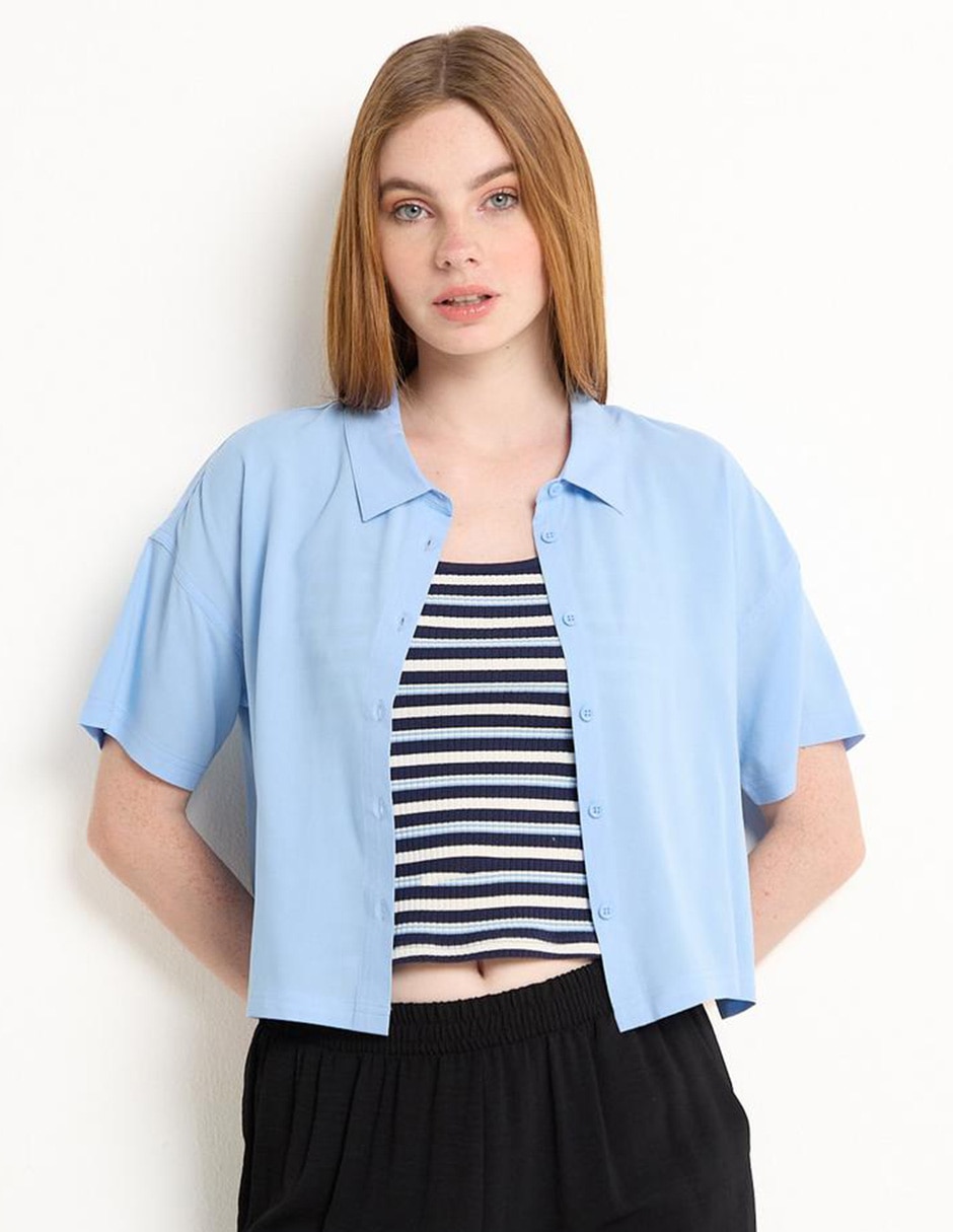Blusa manga corta para mujer