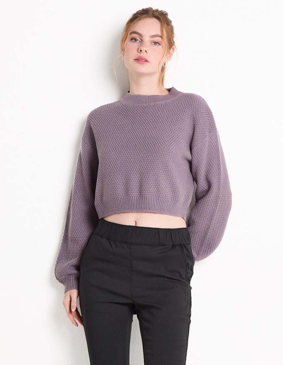 Suéter cuello redondo para mujer