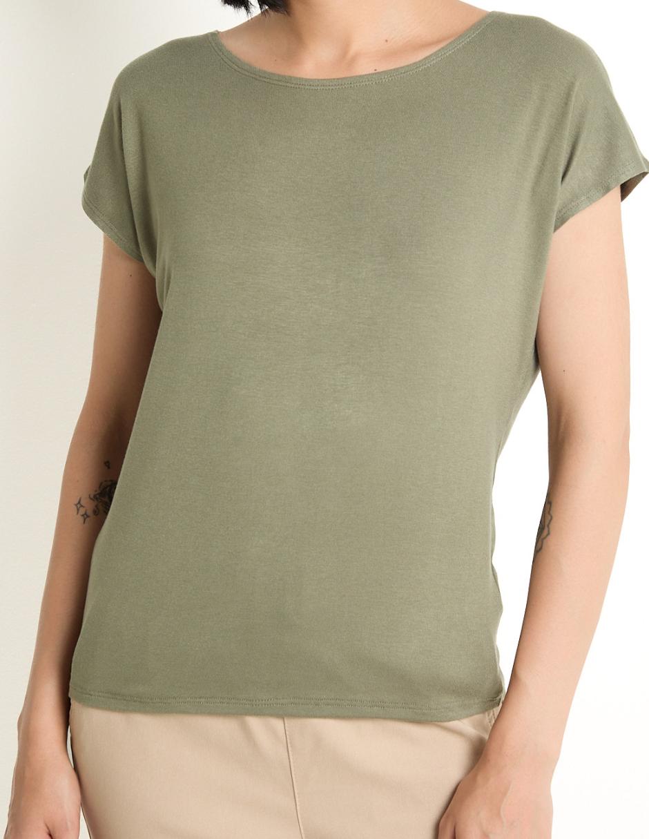 Playera manga corta cuello redondo para mujer 4