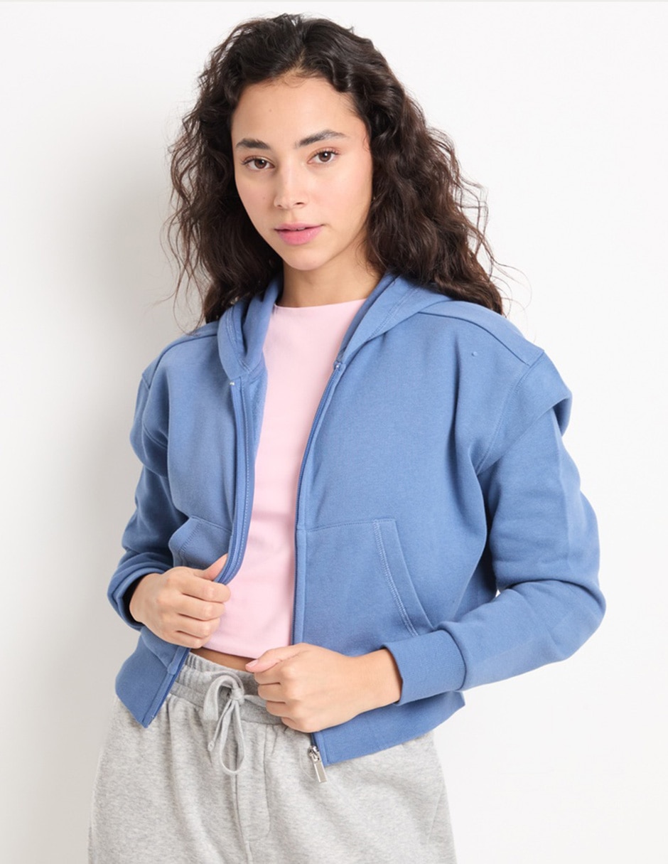 Sudadera cropped con bolsa cargo