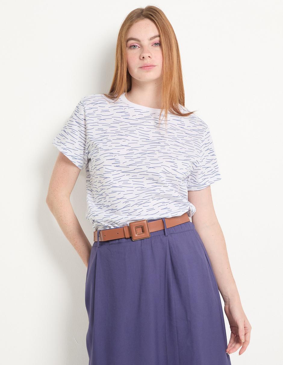 Playera manga corta cuello redondo para mujer