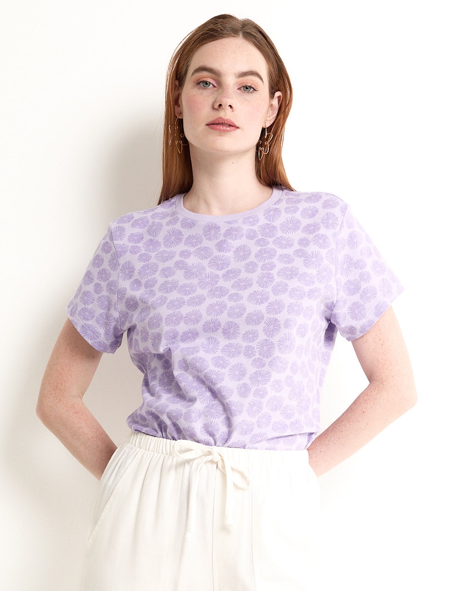 Playera manga corta cuello redondo para mujer Playera manga corta cuello redondo para mujer