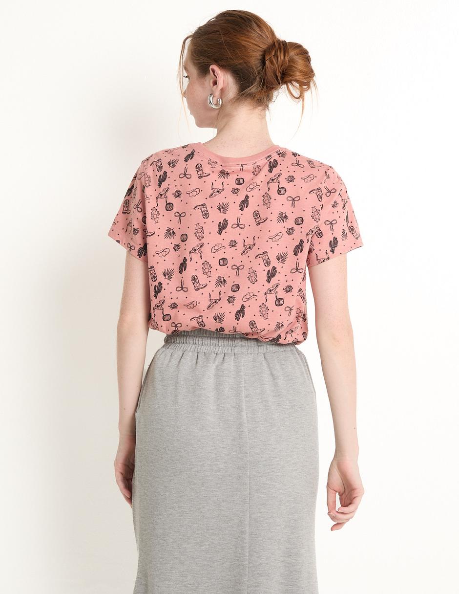 Playera manga corta cuello redondo para mujer 2