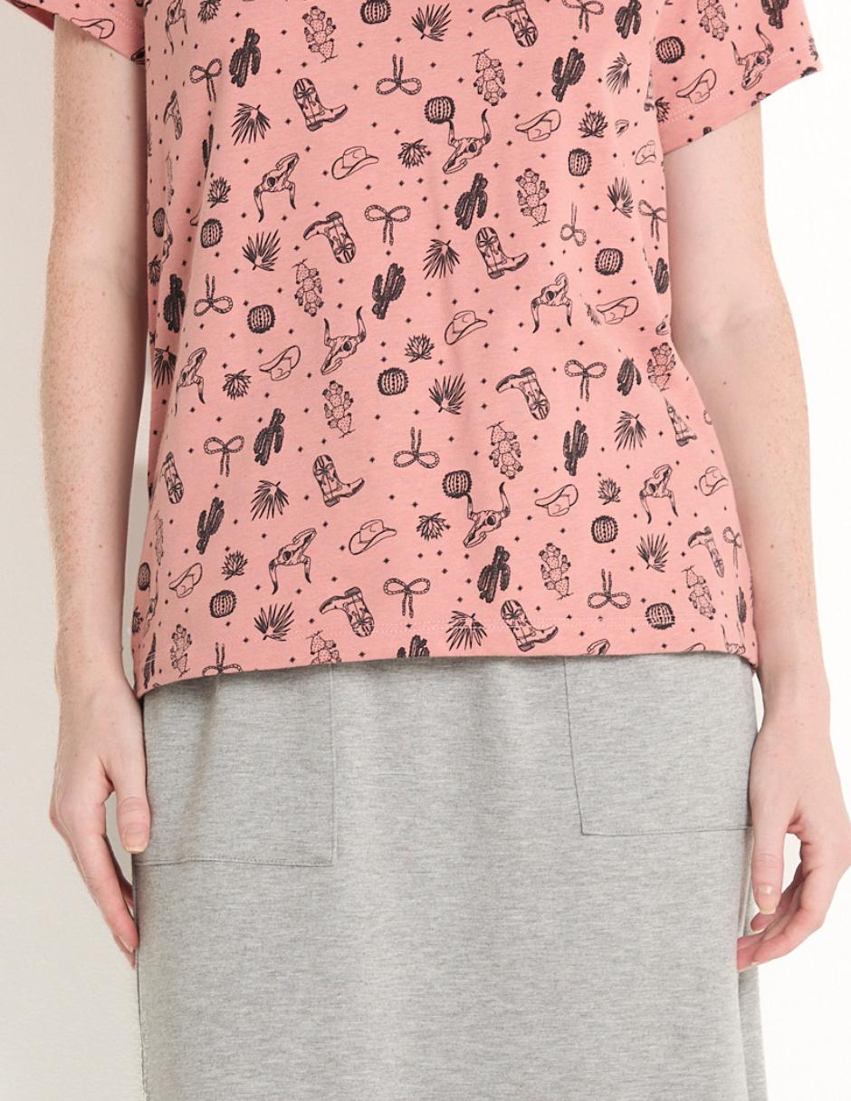 Playera manga corta cuello redondo para mujer 5