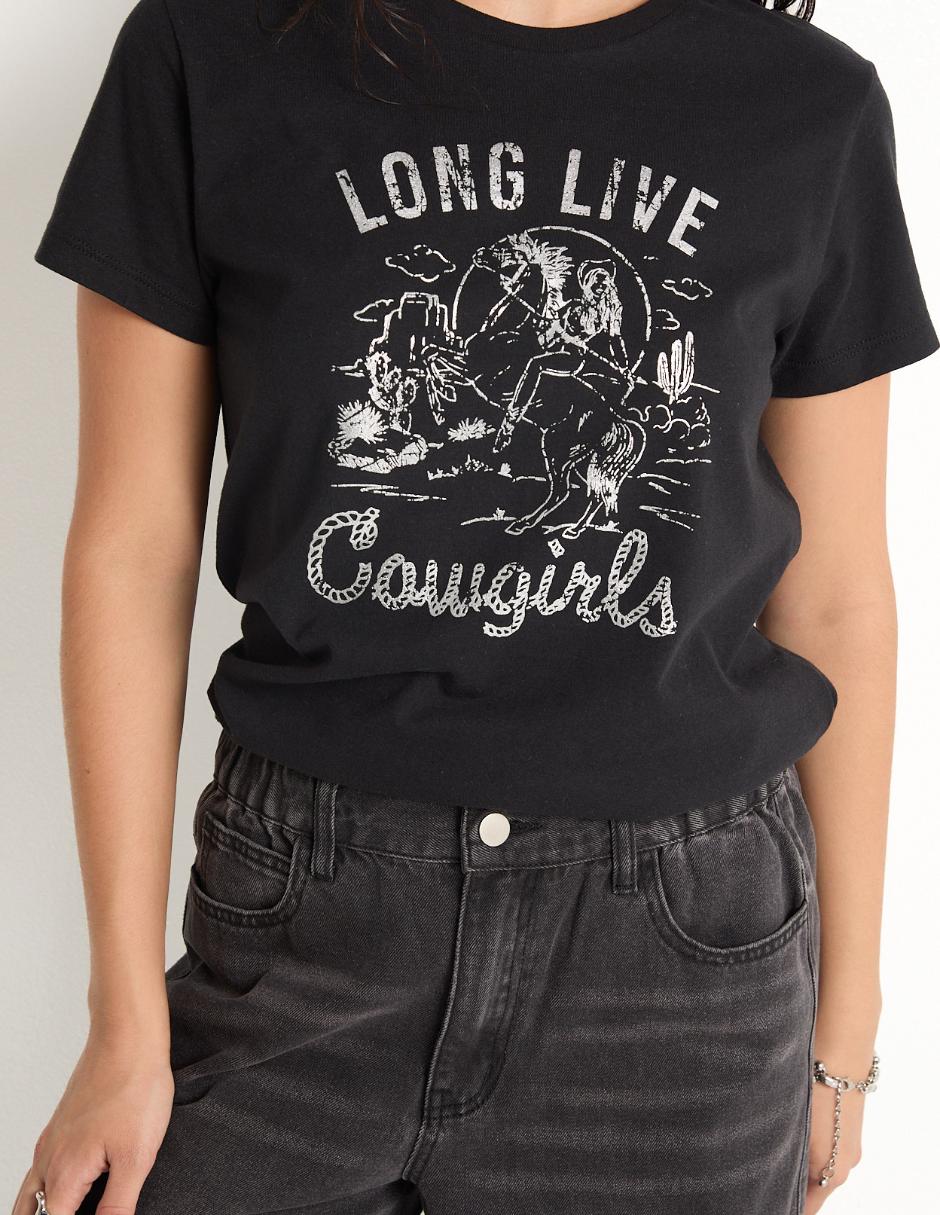 Playera manga corta cuello redondo para mujer 4