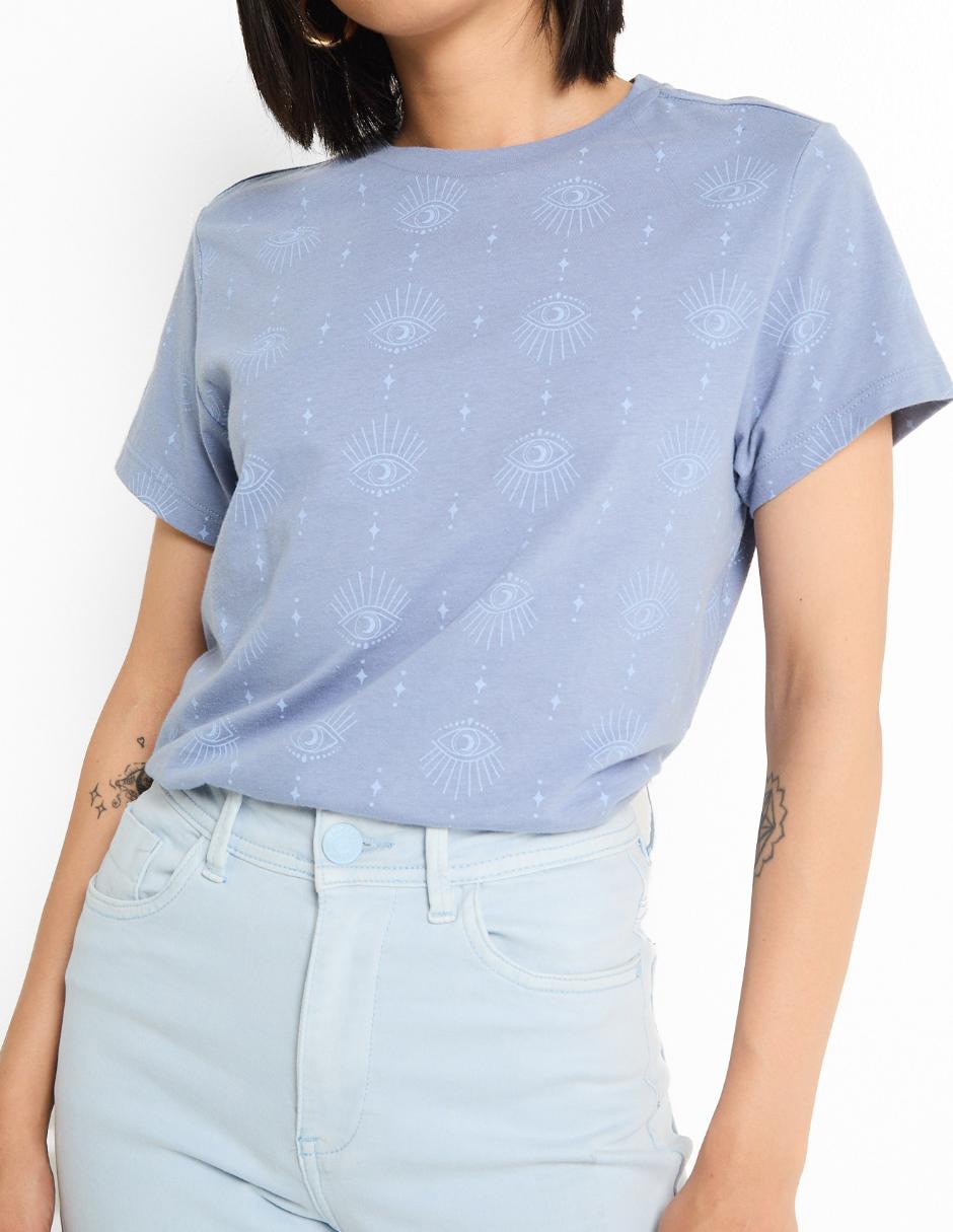 Playera manga corta cuello redondo para mujer 4