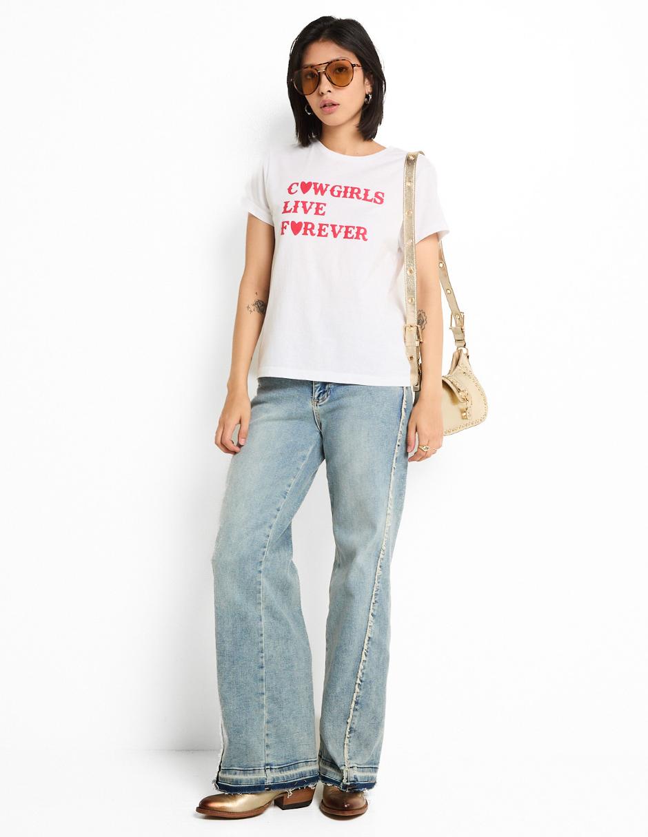 Playera manga corta cuello redondo para mujer 3