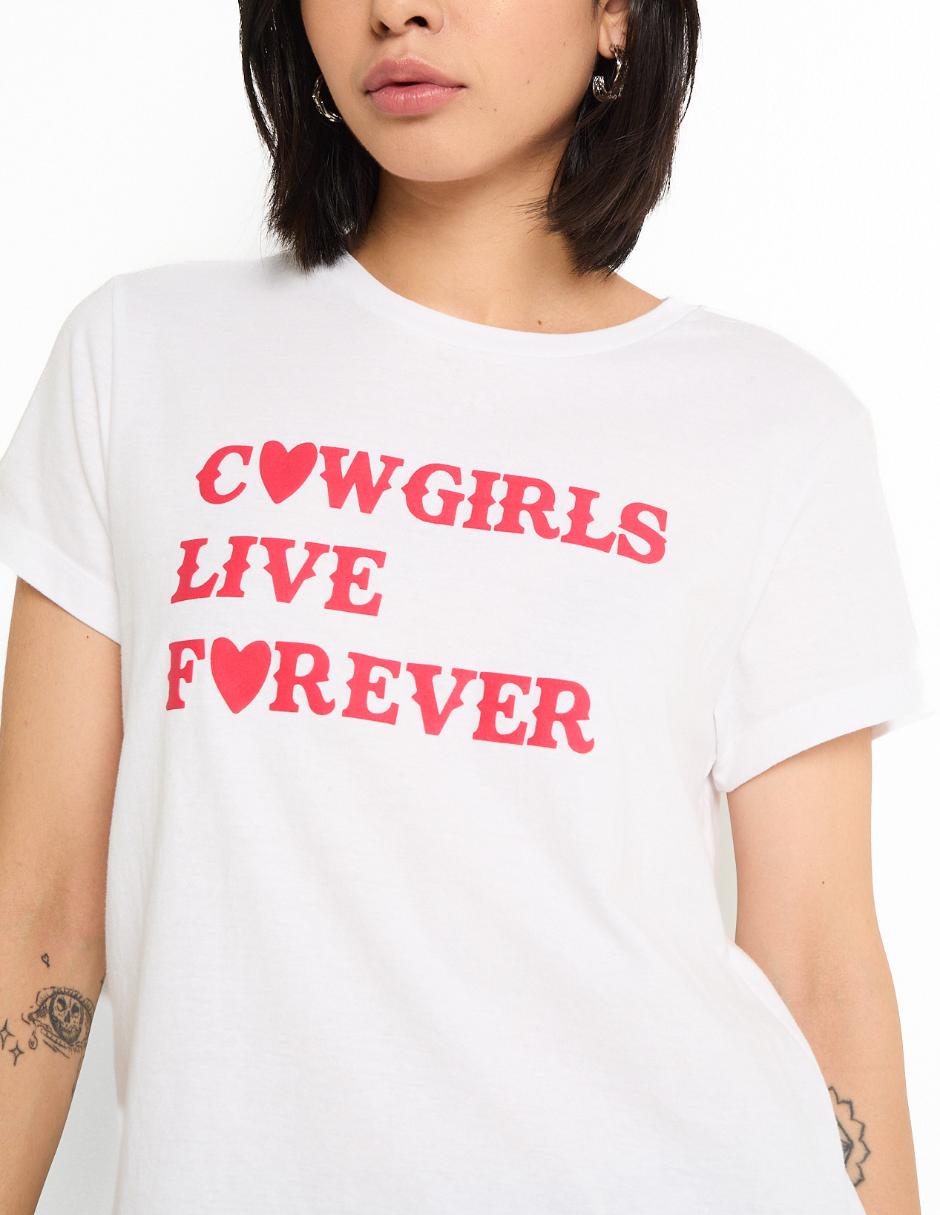 Playera manga corta cuello redondo para mujer 4