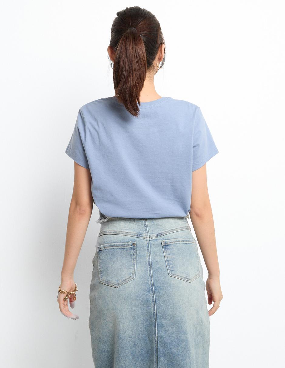 Playera manga corta cuello redondo para mujer 2