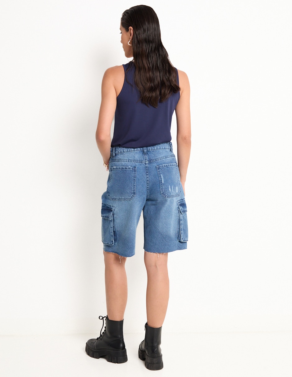 Bermuda de mezclilla para mujer 2