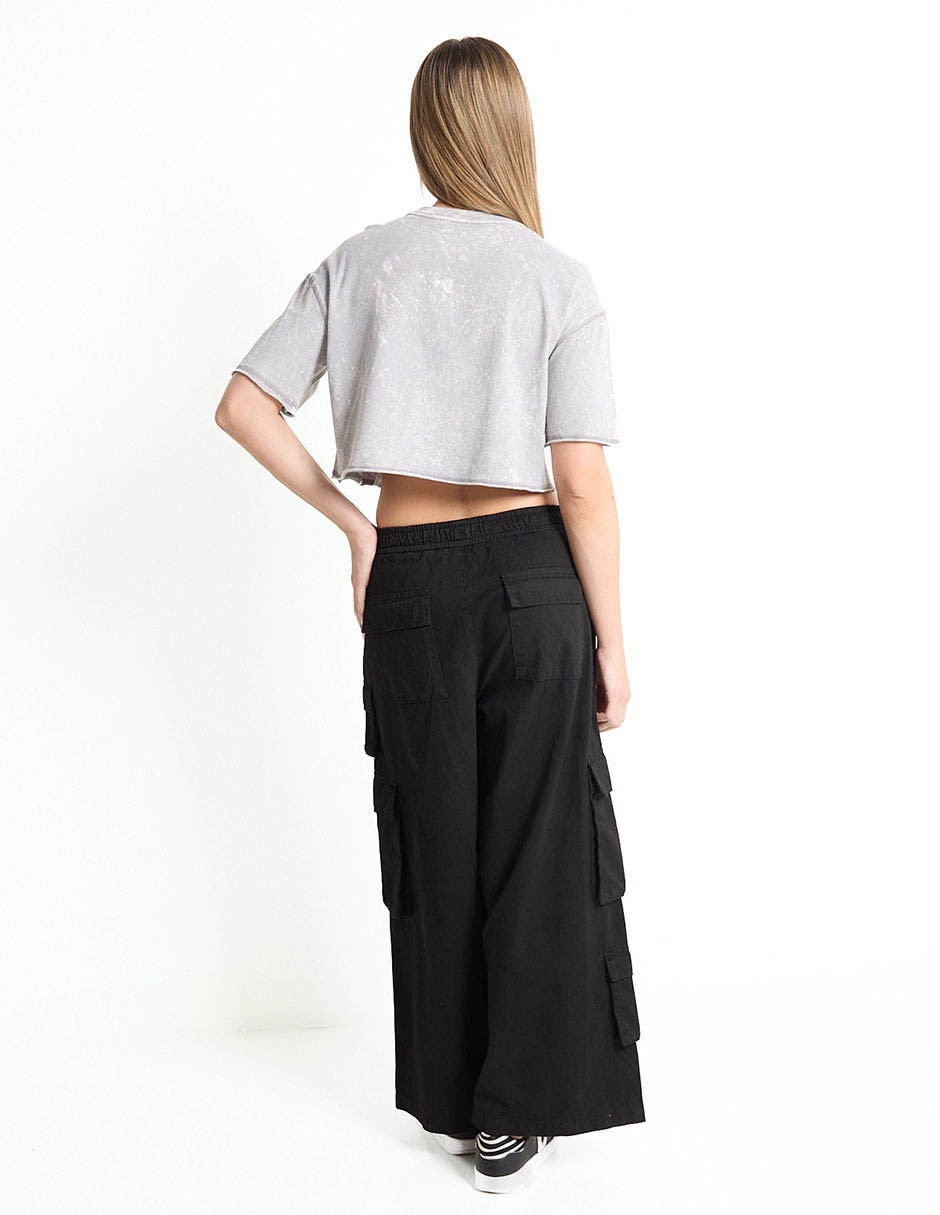 PANTALON CARGO NON STOP, EG, NEGRO LISO