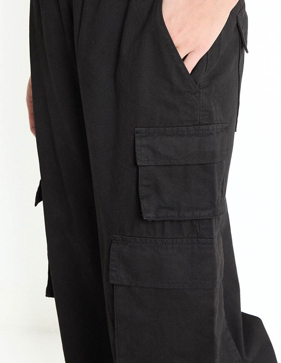 PANTALON CARGO NON STOP, EG, NEGRO LISO