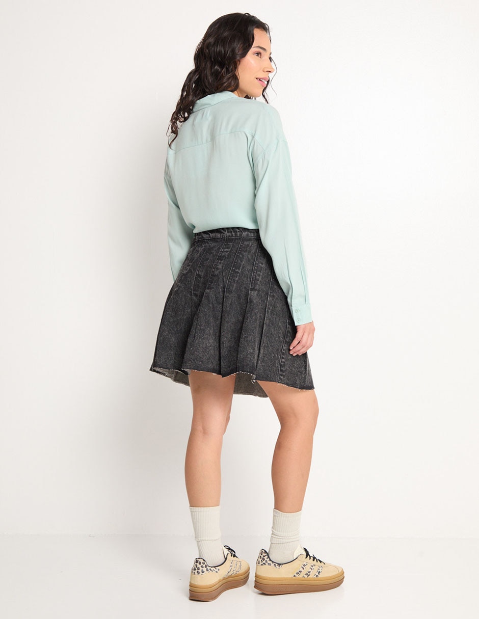 FALDA CORTO NON, 9, GRIS DENIM OBSCURO