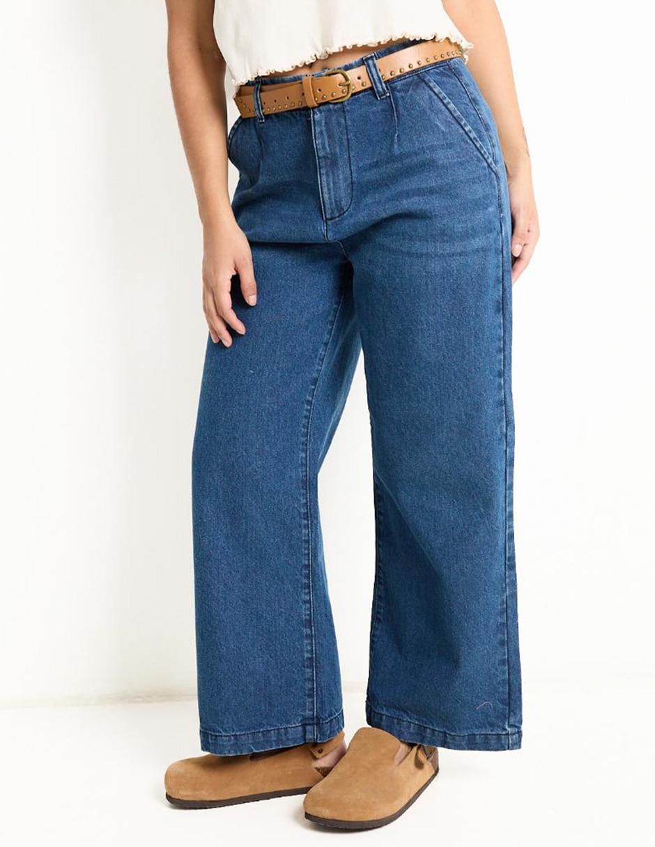 Jeans relaxed wide leg para mujer