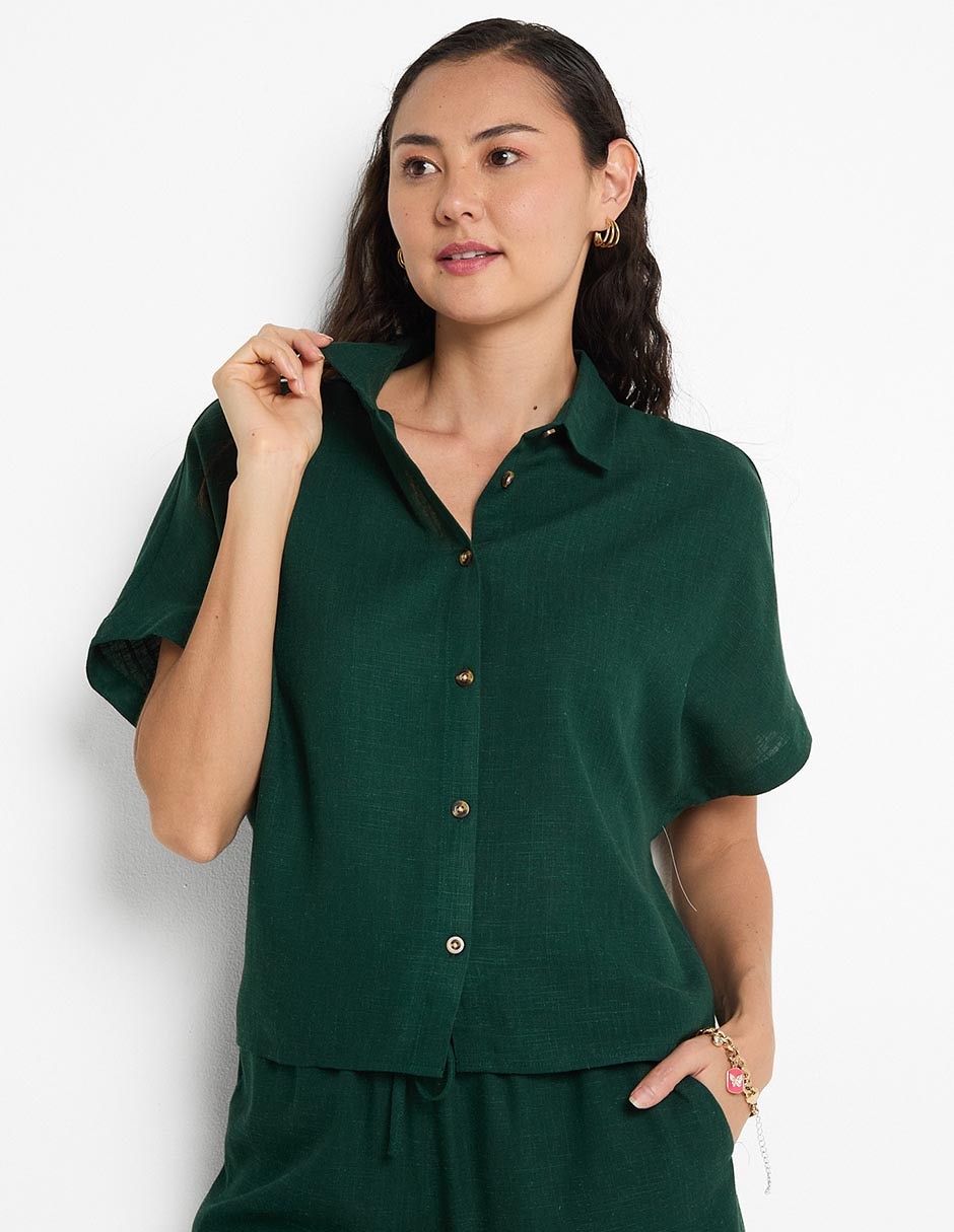 Blusa manga corta para mujer