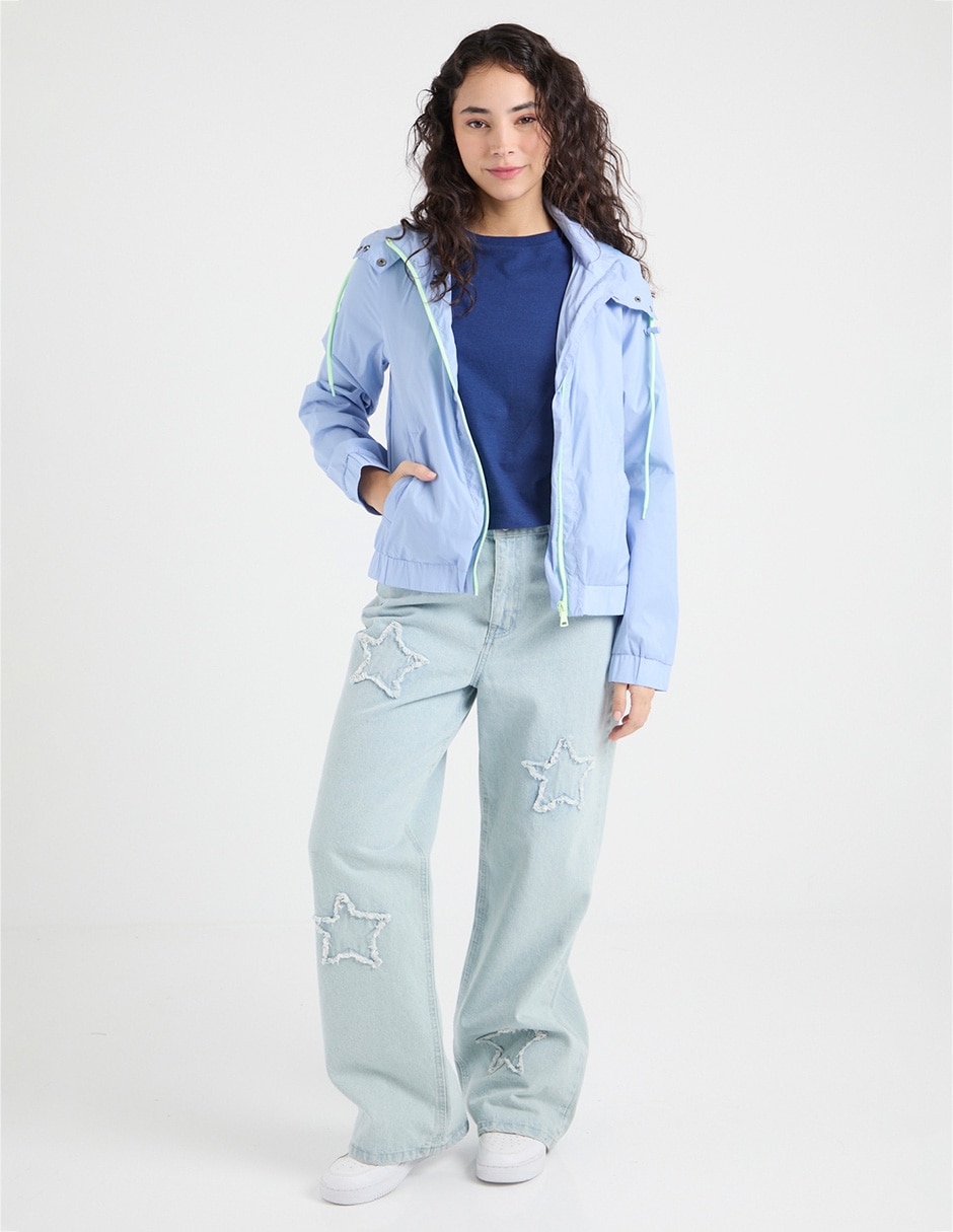 CHAMARRA NON STOP, CH, DENIM CLARO LISO