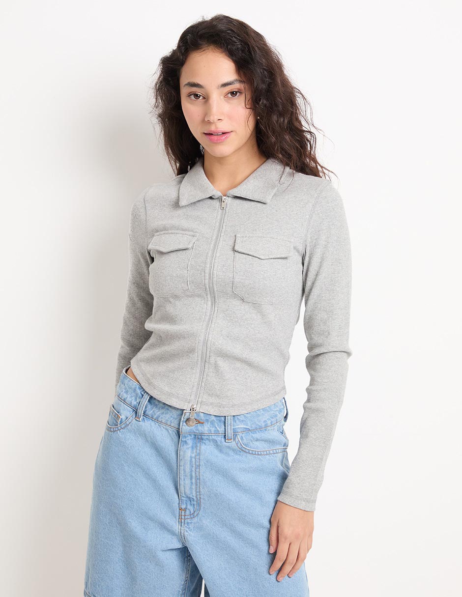 Blusa manga larga para mujer