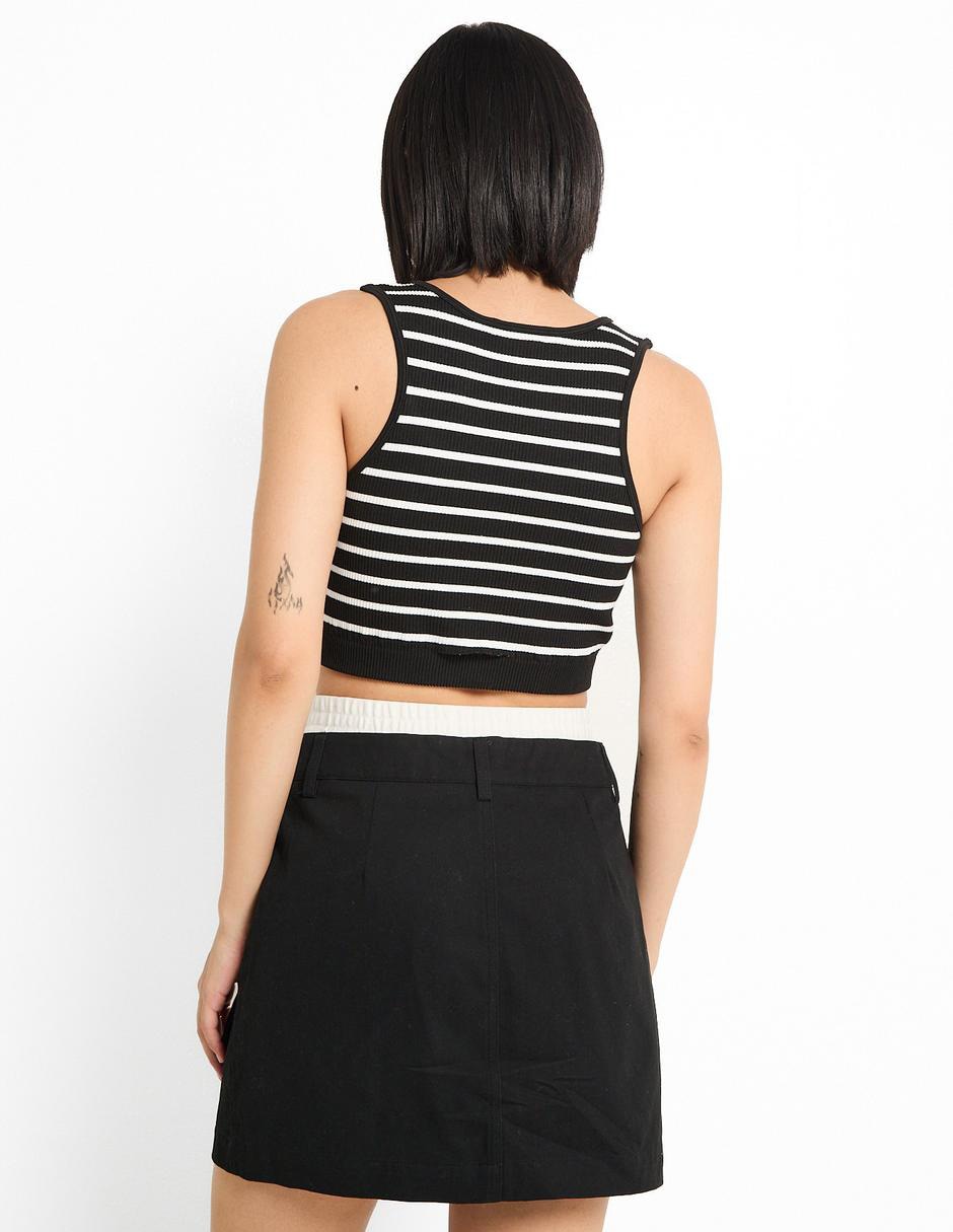 TOP CROP NON STOP, CH, NEGRO C REDONDO