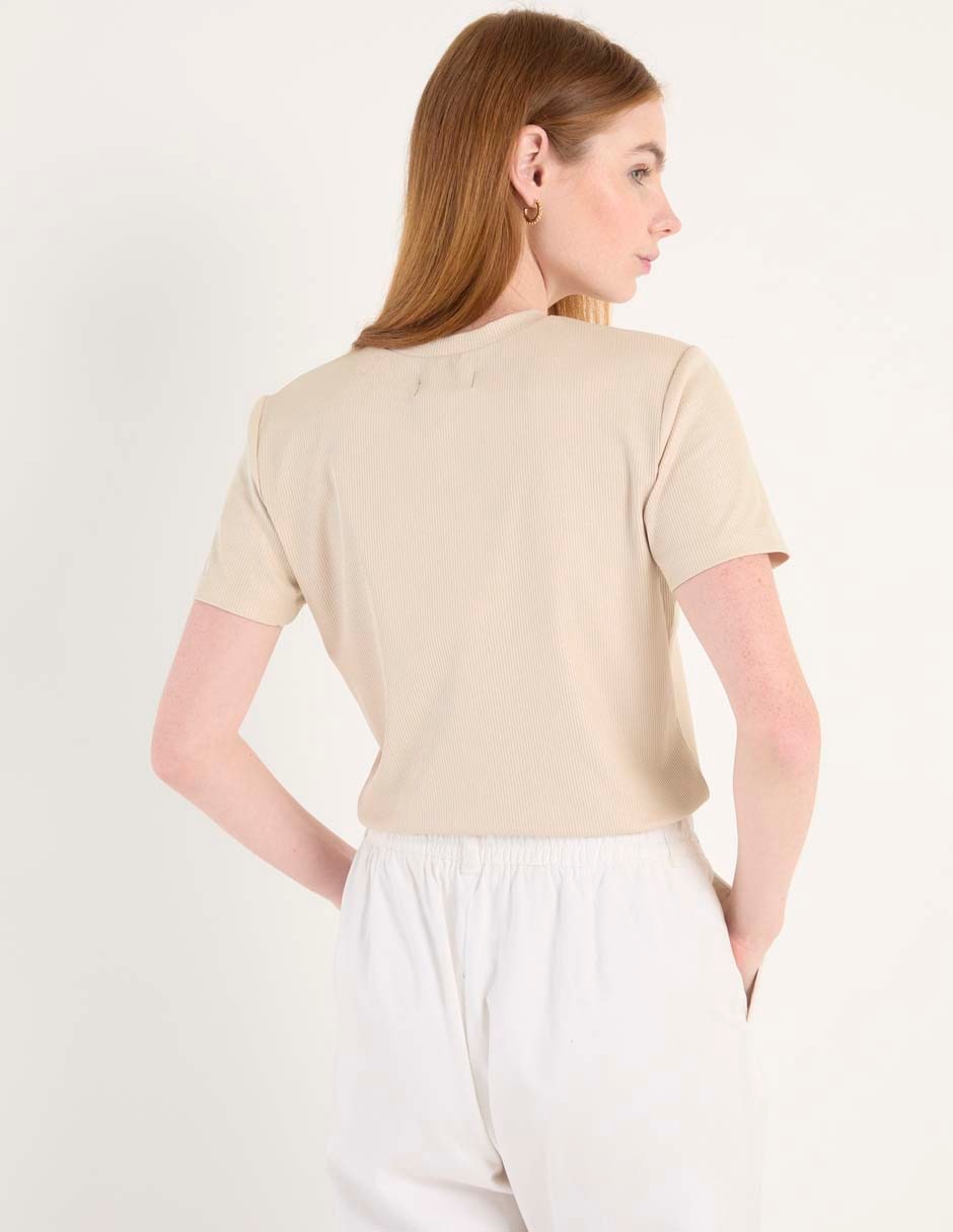 Playera manga corta cuello redondo para mujer 2