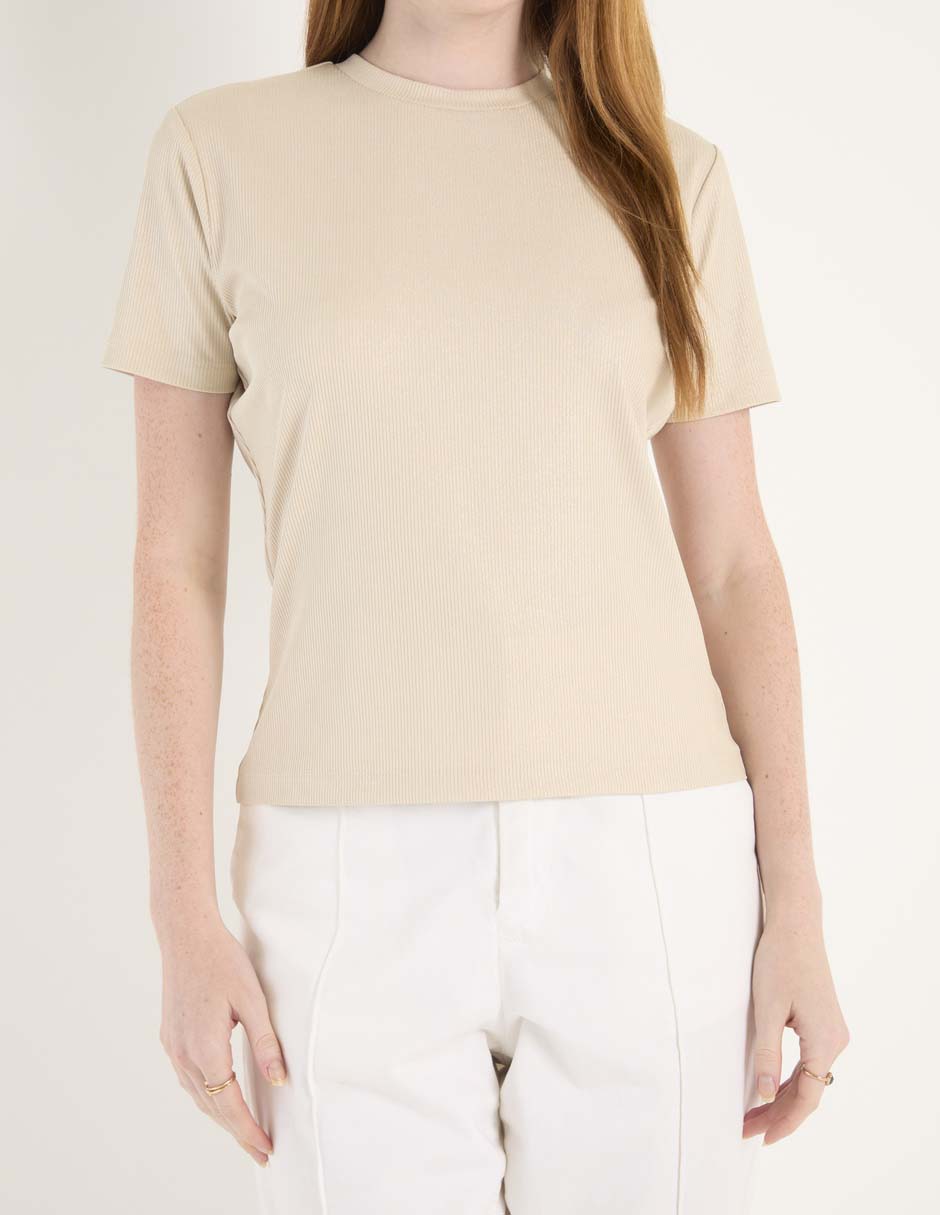 Playera manga corta cuello redondo para mujer 5