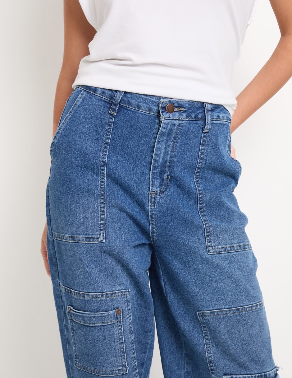 Jeans carpenter amplio para mujer 4