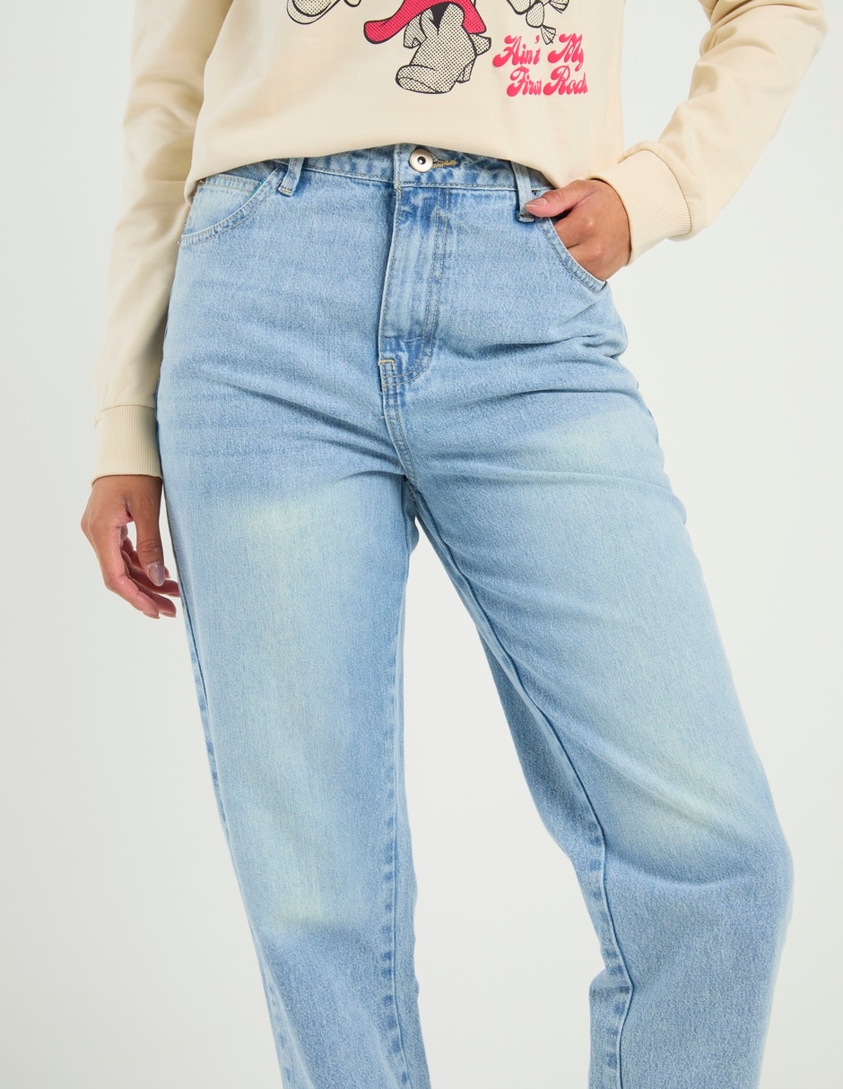 Jeans slim corte cintura alta para mujer 4