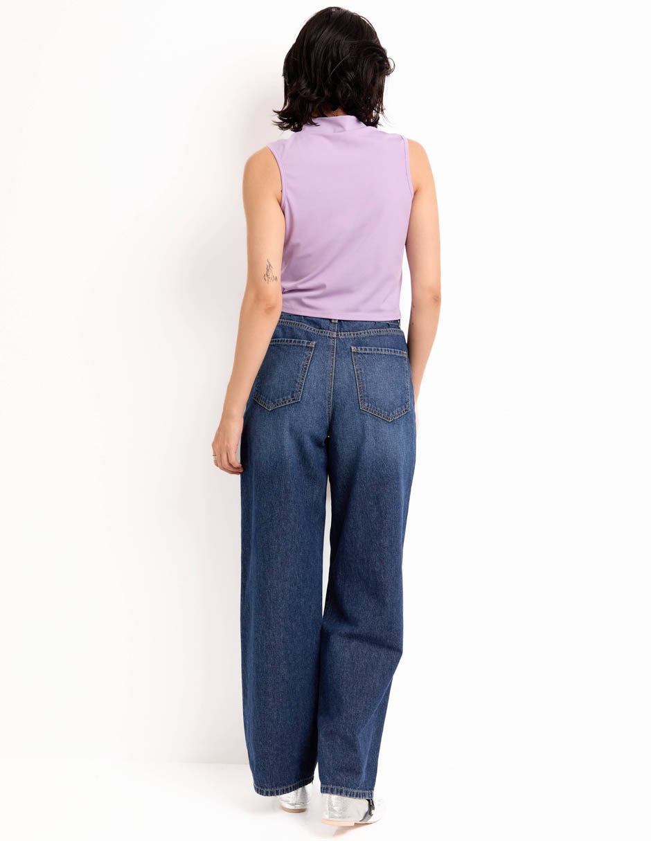 Jeans relaxed wide leg para mujer 2