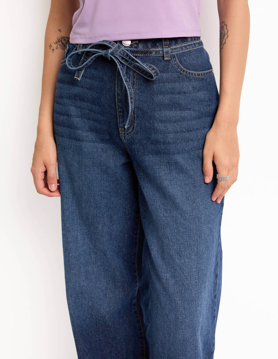 Jeans relaxed wide leg para mujer 4
