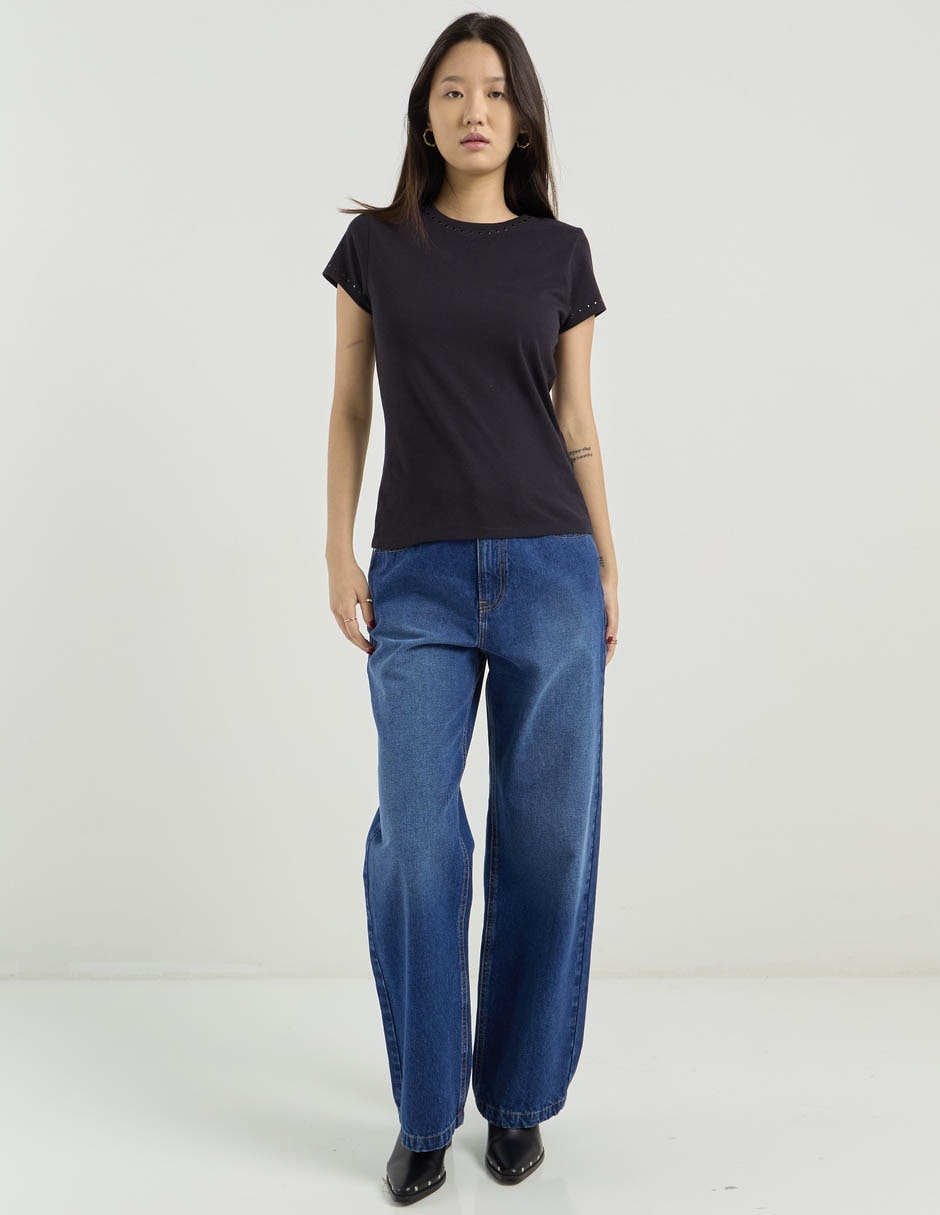 Playera manga corta cuello redondo para mujer 3