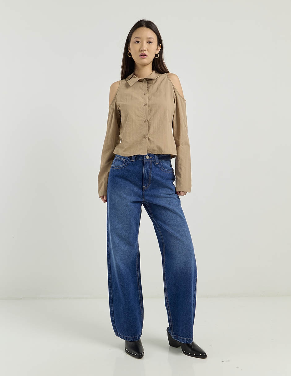 Blusa camisera manga larga para mujer 3