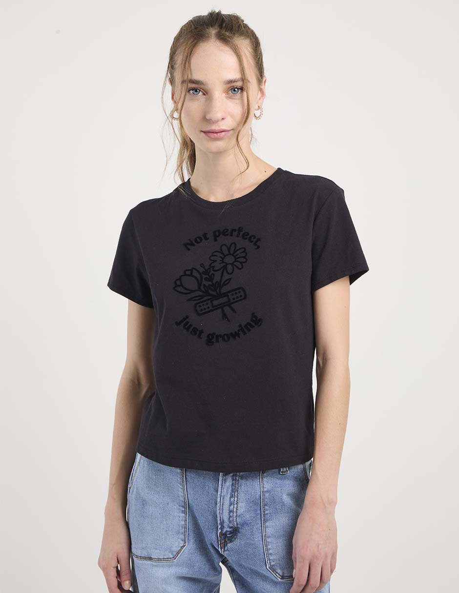 Playera manga corta cuello redondo para mujer Playera manga corta cuello redondo para mujer