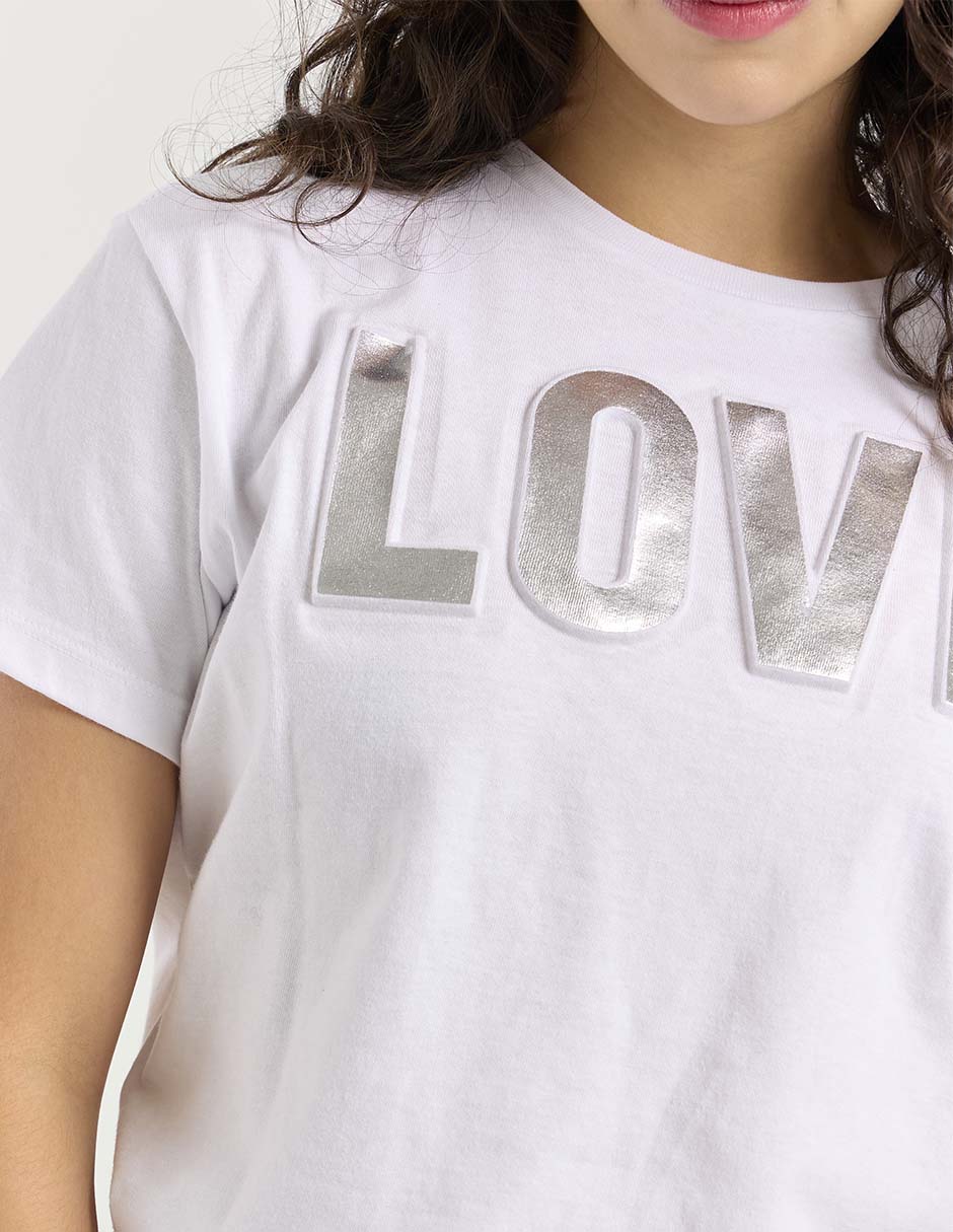 Playera manga corta cuello redondo para mujer 4