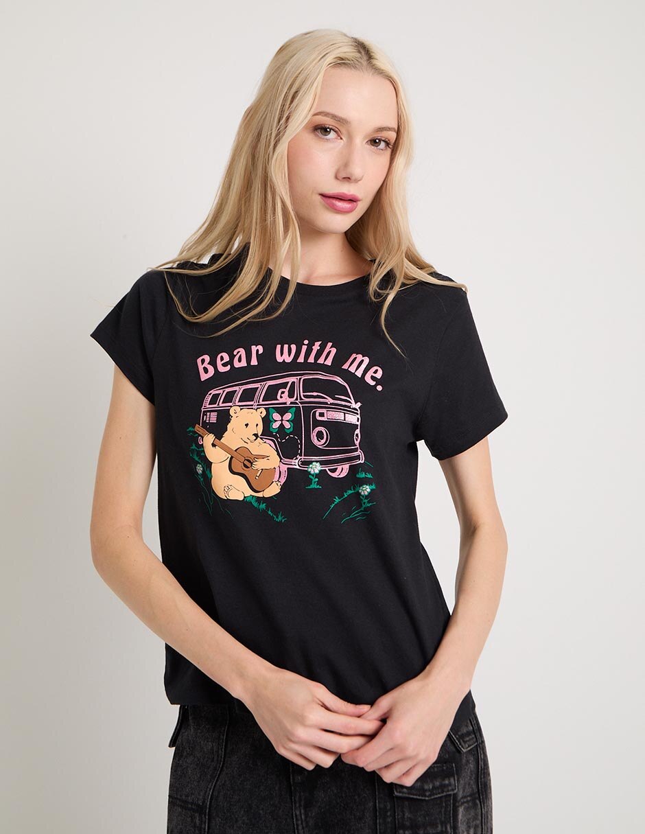 Playera manga corta cuello redondo para mujer Playera manga corta cuello redondo para mujer