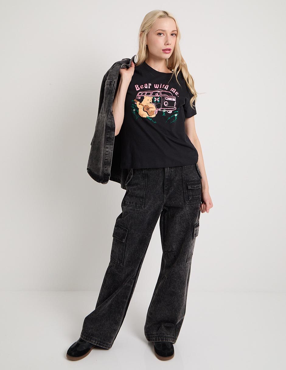 Playera manga corta cuello redondo para mujer 2