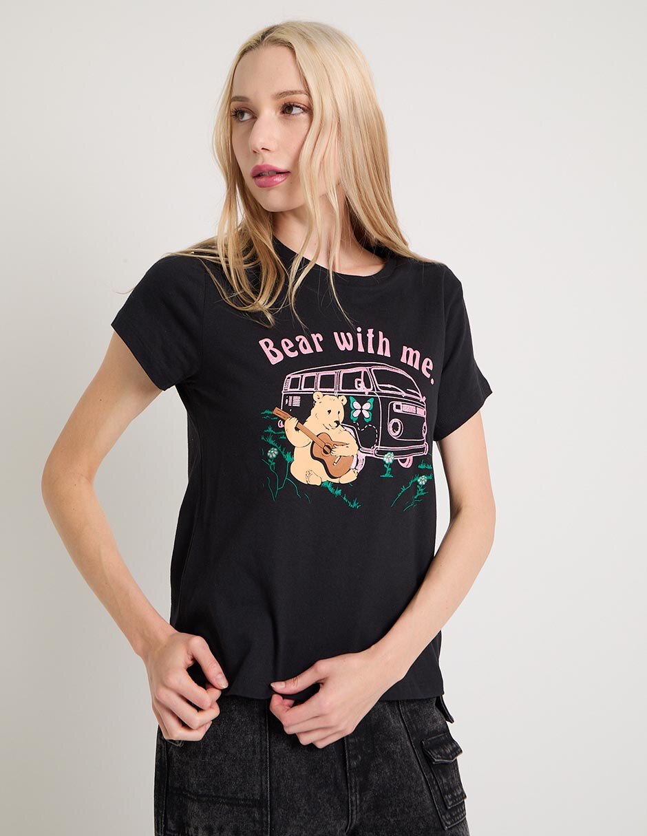 Playera manga corta cuello redondo para mujer 3