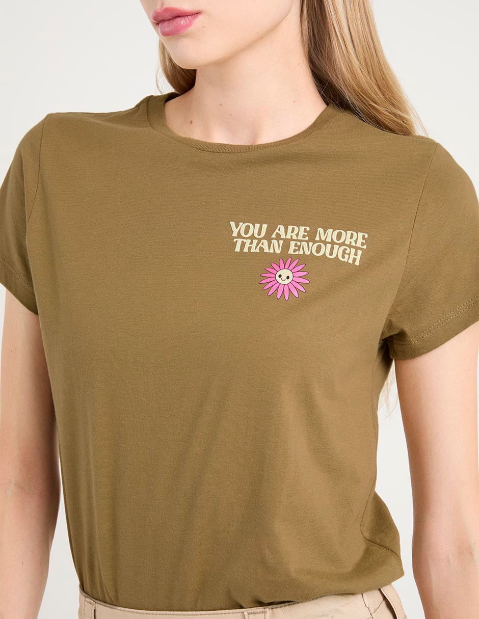 Playera manga corta cuello redondo para mujer 4