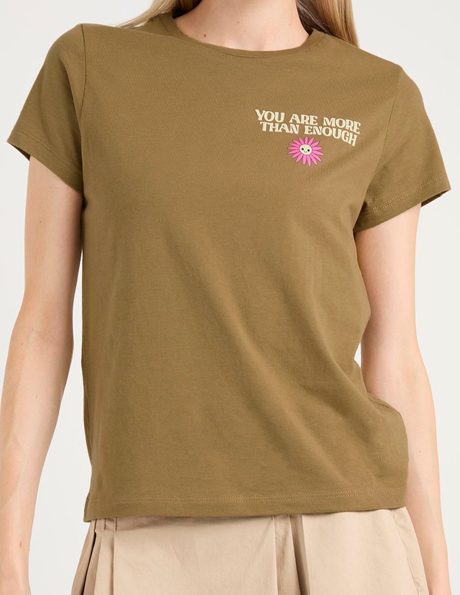 Playera manga corta cuello redondo para mujer 5
