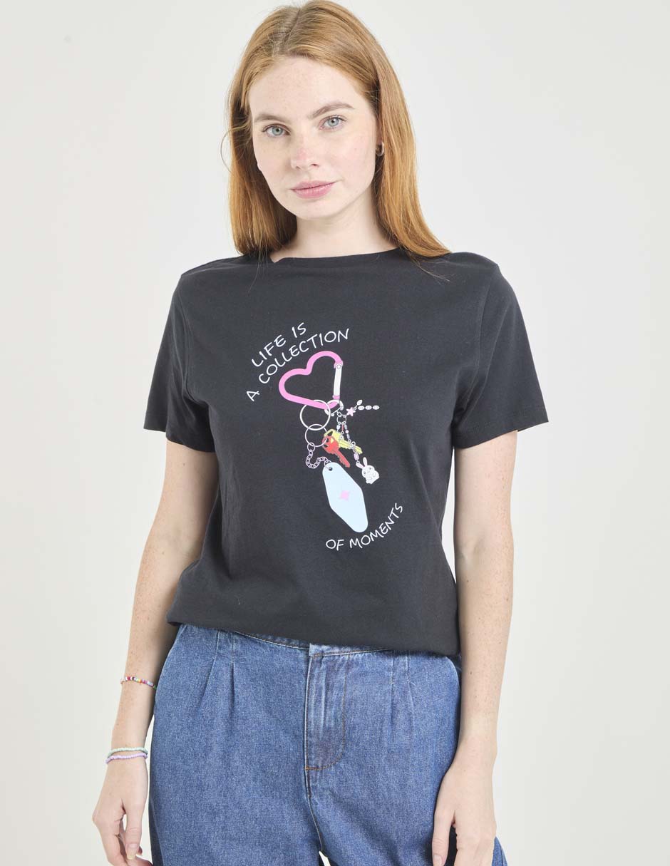 Playera manga corta cuello redondo para mujer Playera manga corta cuello redondo para mujer