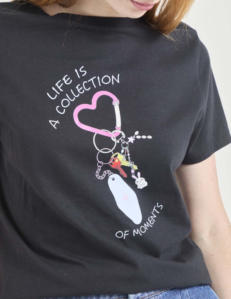 Playera manga corta cuello redondo para mujer 4