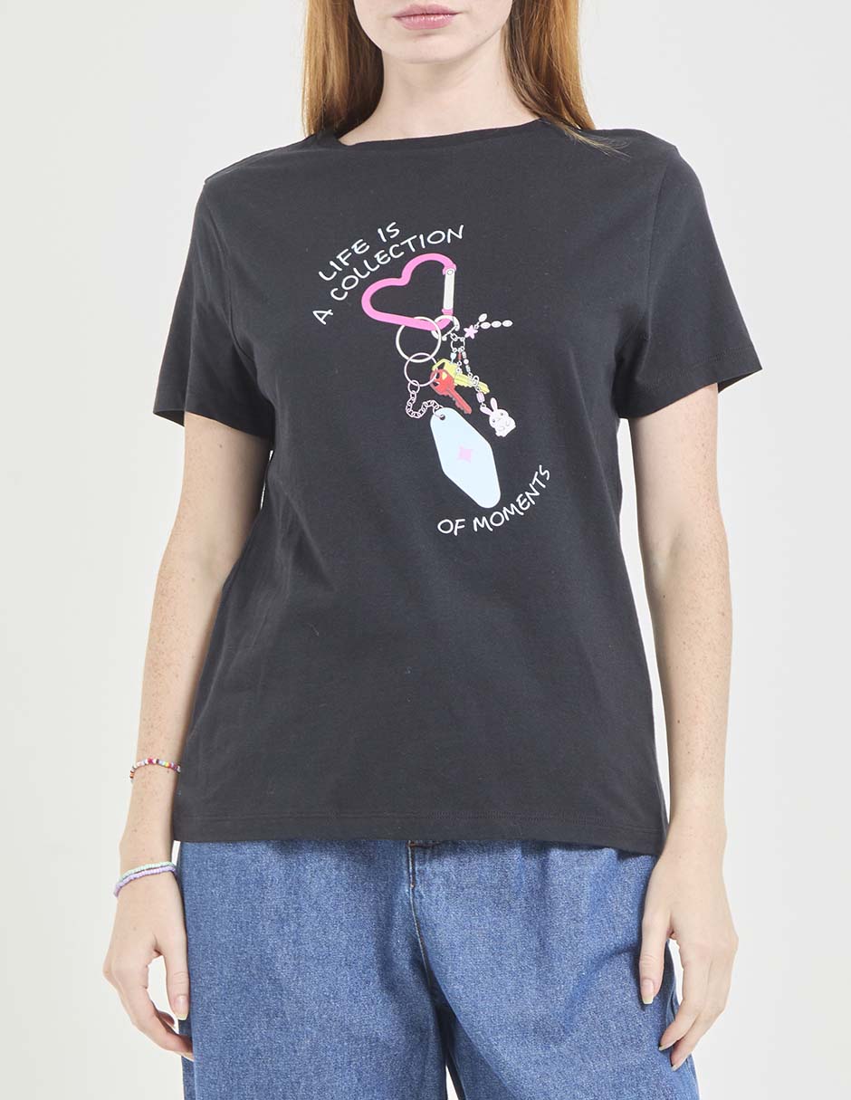 Playera manga corta cuello redondo para mujer 5