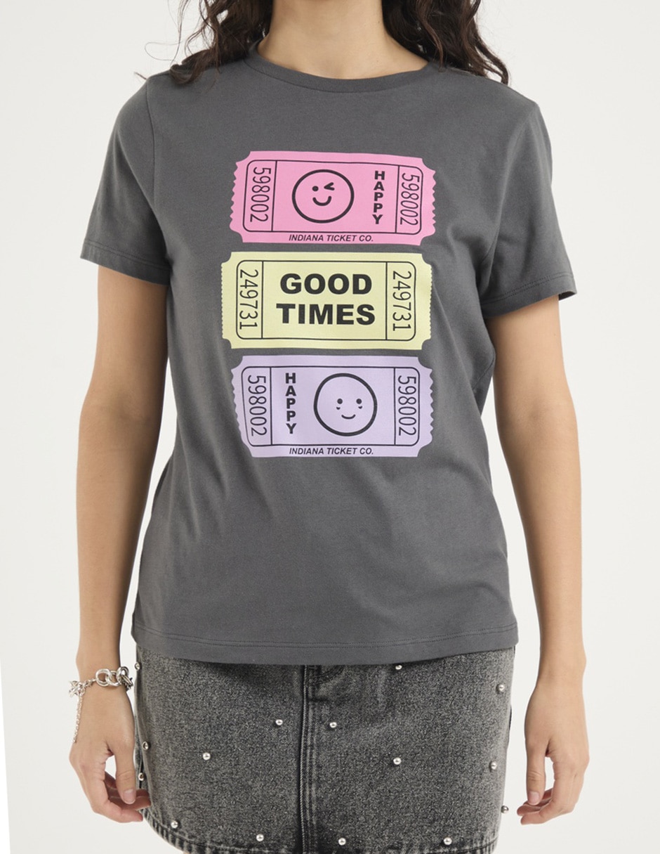 Playera manga corta cuello redondo para mujer 5