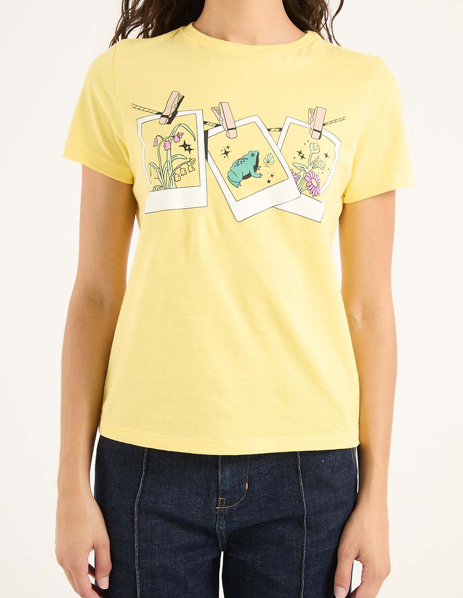 Playera manga corta cuello redondo para mujer 4