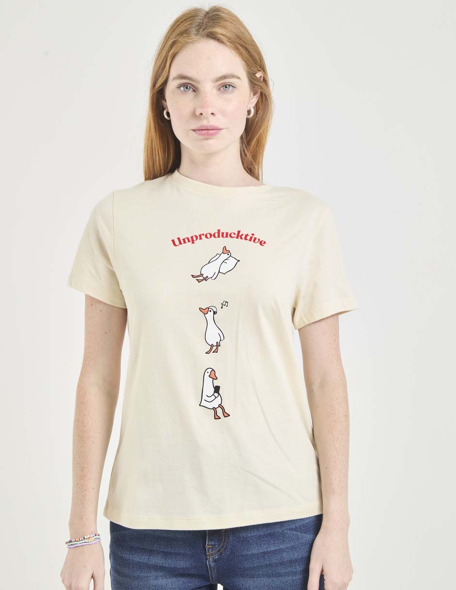 Playera manga corta cuello redondo para mujer 5