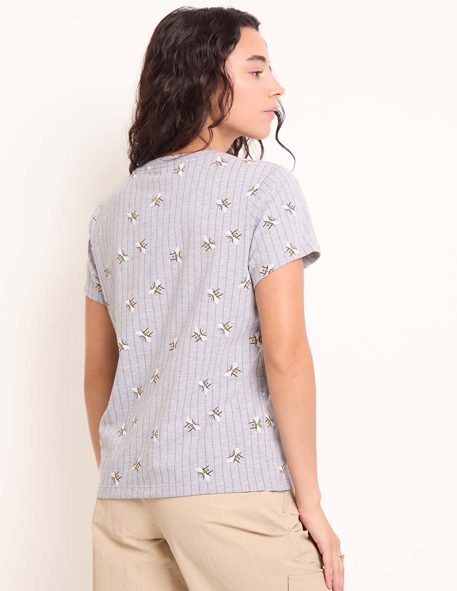 Playera manga corta cuello redondo para mujer 2