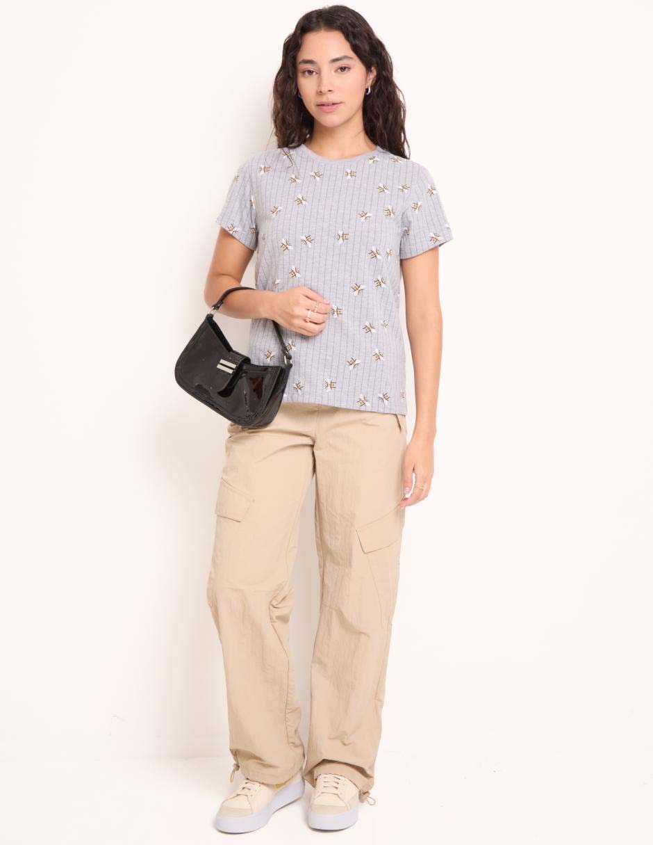 Playera manga corta cuello redondo para mujer 3