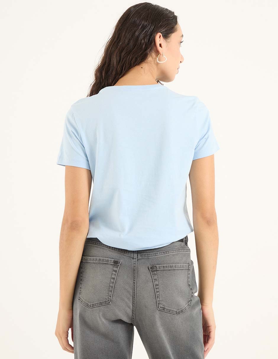 Playera manga corta cuello redondo para mujer 2